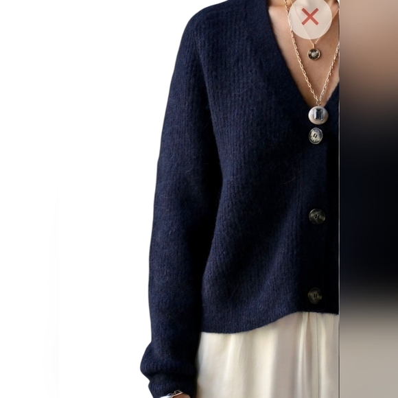 Ganni Alpaca Blend Button-Up Cardigan – Size Small (Oversized Fit) - Picture 4 of 14